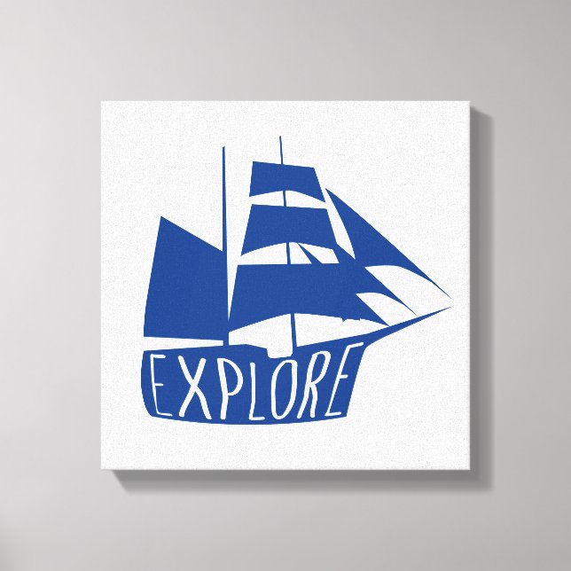 Toile Explorez Sailboat Nursery Art (Recto)