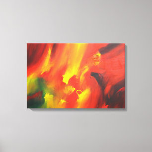 Toile Expressionnisme Abstrait jaune rouge