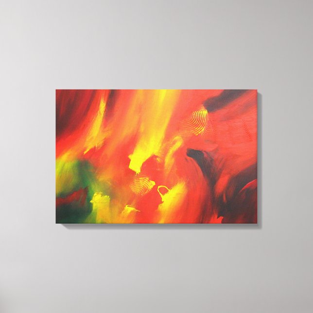 Toile Expressionnisme Abstrait jaune rouge (Recto)