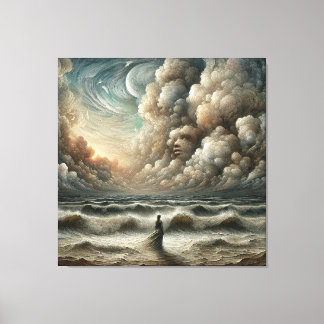 Toile Face dans les nuages - Paysage surréaliste de l'oc