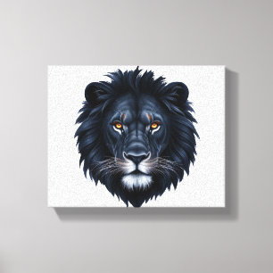 Toile Face de lion noire