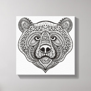Toile Face d'ours inspirée 6