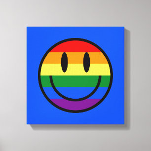 Toile Face souriante arc-en-ciel
