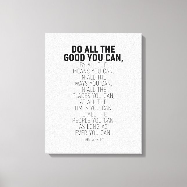 Toile Faites Tout Le Bien Que Vous Pouvez, John Wesley C (Recto)