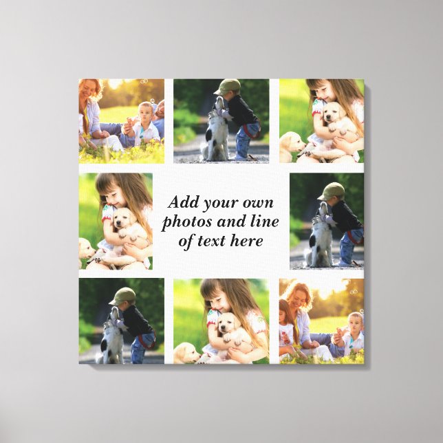 Toile Faites votre propre collage photo et texte (Recto)
