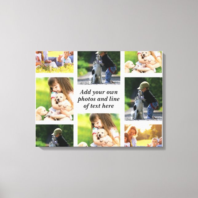 Toile Faites votre propre collage photo et texte (Recto)