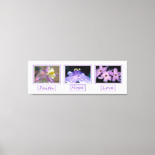 Toile Faith Hope Love Flowers Enveloppé Canvas Imprimer