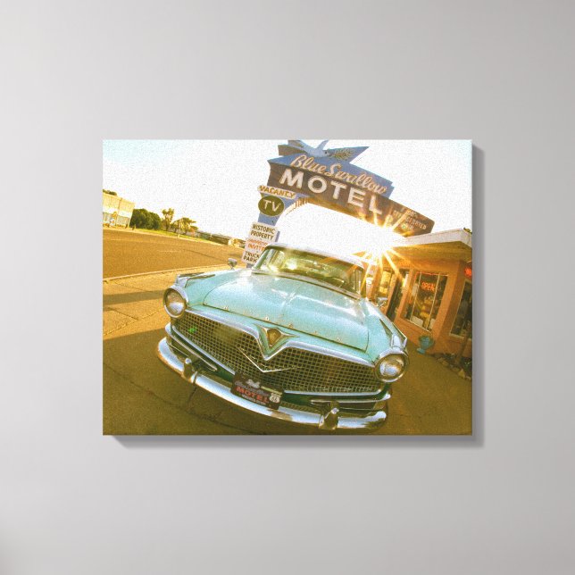 Toile Fameux motel Blue Swallow sur la route 66 (Recto)