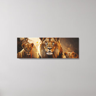 Toile Familia de leones