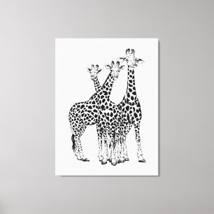 Toile Famille de girafes