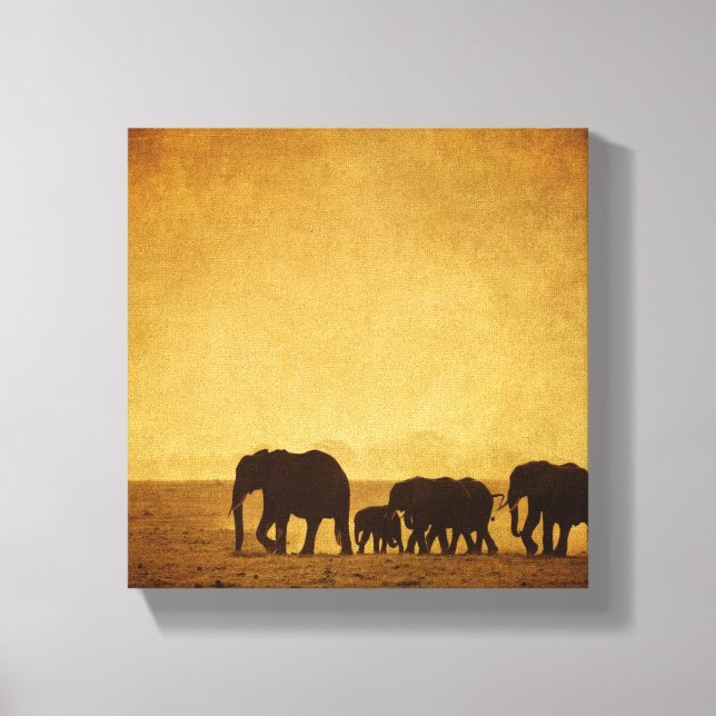 Toile Famille des éléphants (Recto)
