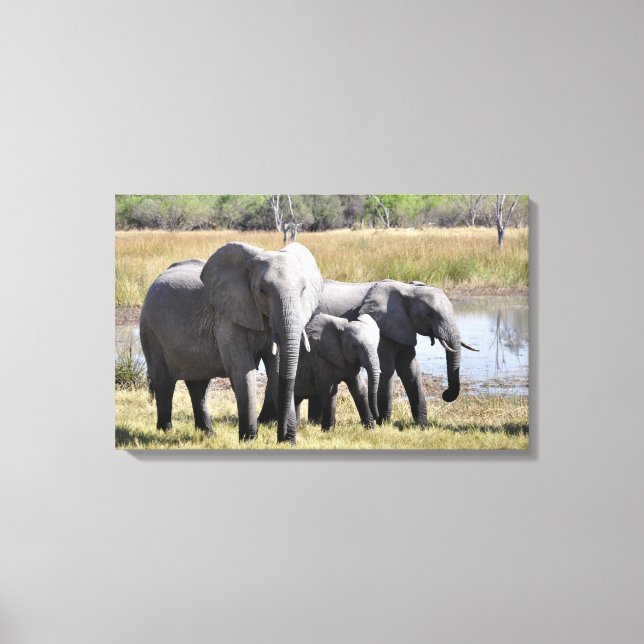 Toile Famille des éléphants (Recto)