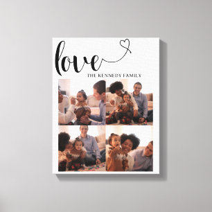 Toile Famille Photo personnalisée Collage Amour Coeur No