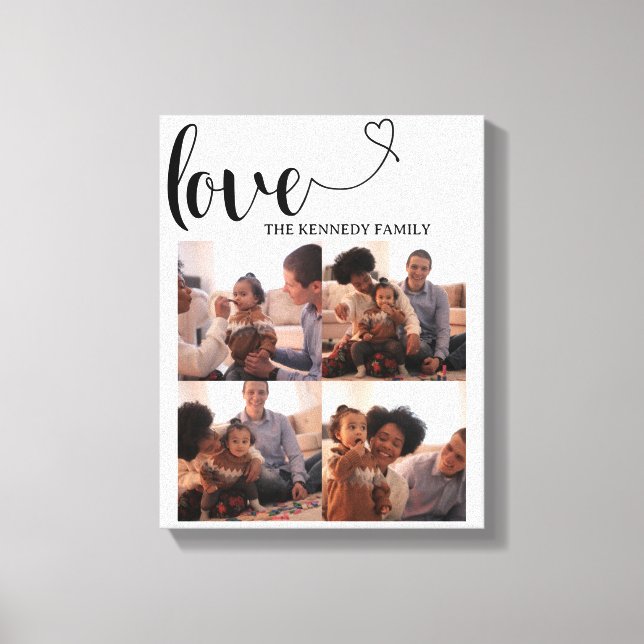 Toile Famille Photo personnalisée Collage Amour Coeur No (Recto)