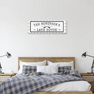 Toile Family Lake House Oars Pagaies Rustique Blanc Plai