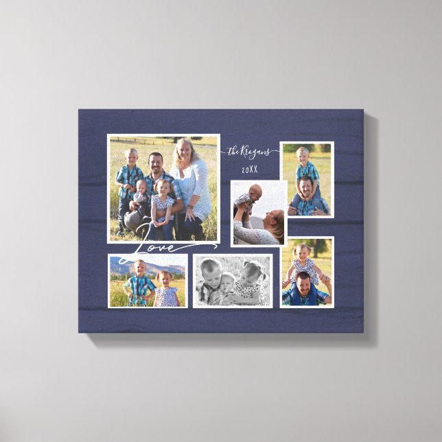 Toile Family Love Marine Wood 6 Photographie Collage Scr (Recto)