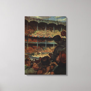 Toile Fans de sport vintage dans un stade de baseball