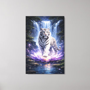 Toile Fantaisie d'art du Tigre Blanc   Série d'art Man J