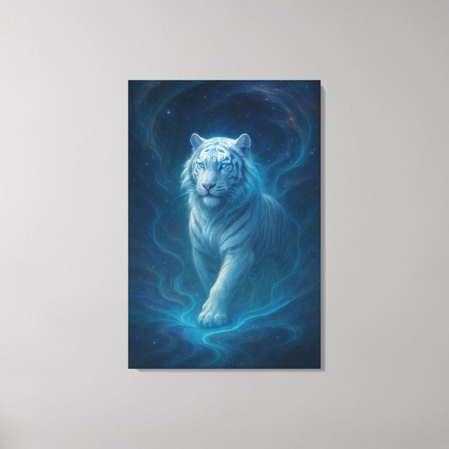Toile Fantasy White Tiger – Mystic Aura Series | ManJian (Recto)