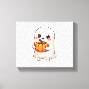Toile Fantôme mignon avec Citrouille - Drôle Halloween