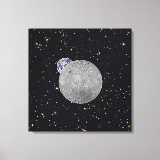 Toile Far Side of the Moon Earth Starry Sky (Recto)