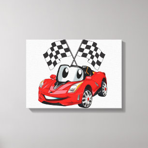 Toile Fast cartoon flag race - choose back color