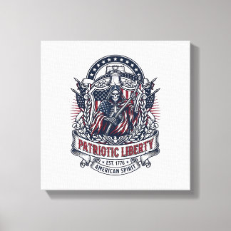 Toile Faucheuse de la Liberté Patriotique Squelette de P