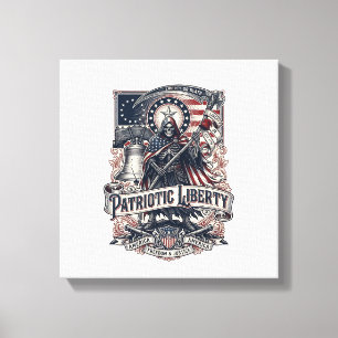 Toile Faucheuse de Liberté Patriotique Squelette de Patr