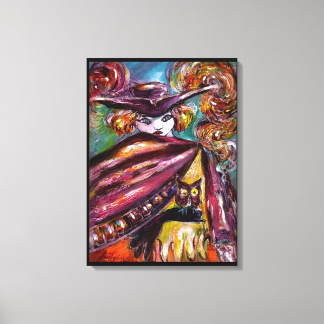 Toile FAUST / Masque mystérieux avec Tricorne et Chouett (Recto)