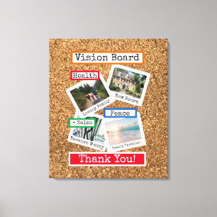 Toile Faux Cork Custom Photo Collage Vision Board
