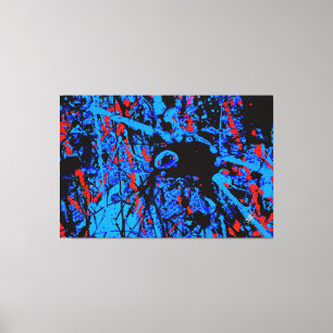 Toile Fear Blue Red Black Abstract Éclaboussure