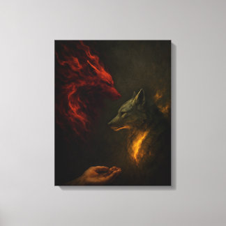Toile Feed the Right Wolf – Symbolic Canvas Art