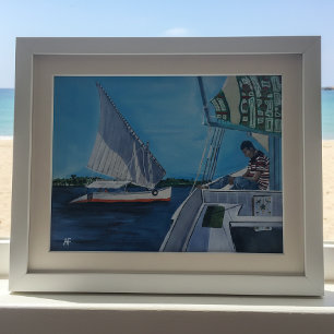 Toile Feluccas sur le Nil Peinture d'Alfred Fox