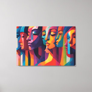 Toile Féminisme, concept artistique abstrait de la femme