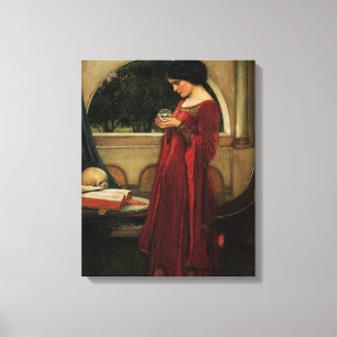 Toile Femme à la boule de cristal, peinture de Waterhous