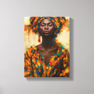 Toile Femme africaine audacieuse dans Portr Abstrait col