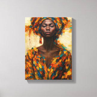 Toile Femme africaine audacieuse dans Portr Abstrait col