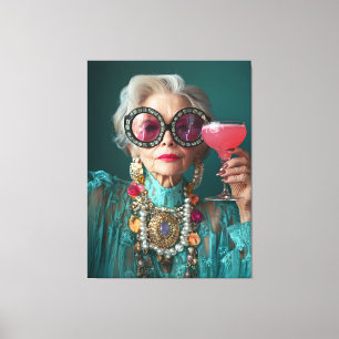 Toile Femme Âgée Glamour audacieuse mode de luxe