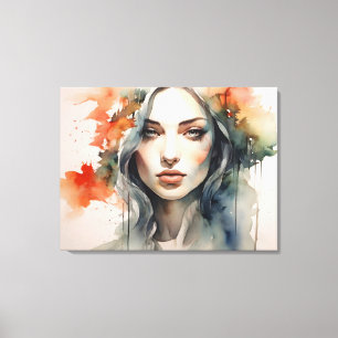 Toile Femme art double exposition