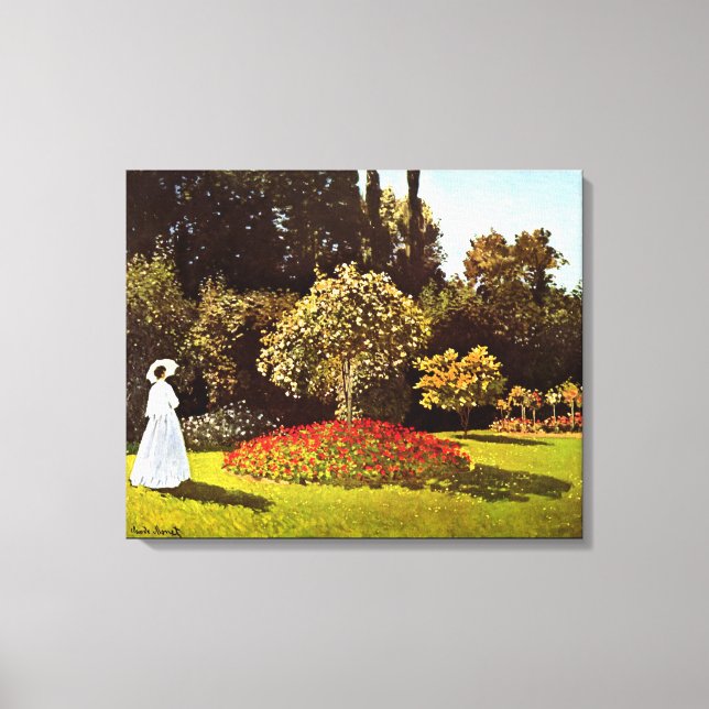 Toile Femme dans le jardin Monet Art (Recto)