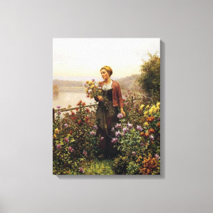 Toile Femme dans un jardin par le chevalier de Daniel