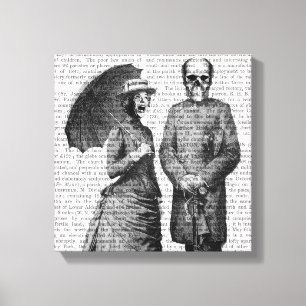 Toile Femme et crâne criards
