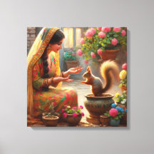Femme et écureuil 2