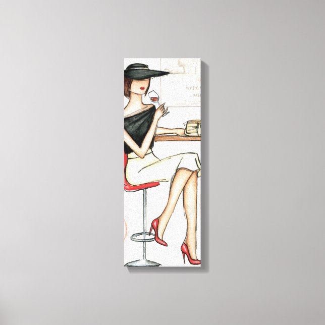 Toile Femme et verre à vin (Recto)