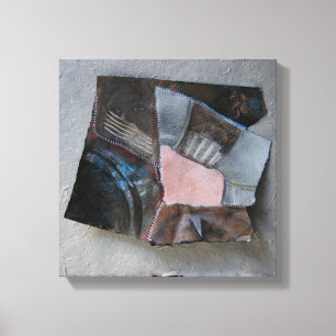 Toile Femme Face gratte les larmes Collage Canvas