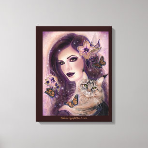 Toile Femme Imaginaire avec chat par Renee Lavoie