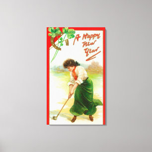 Toile Femme irlandaise environ pour frapper la balle de