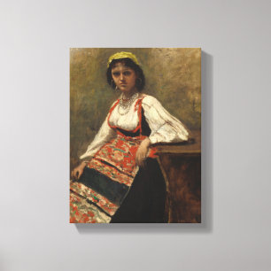 Toile Femme italienne (La Morieri) par Corot