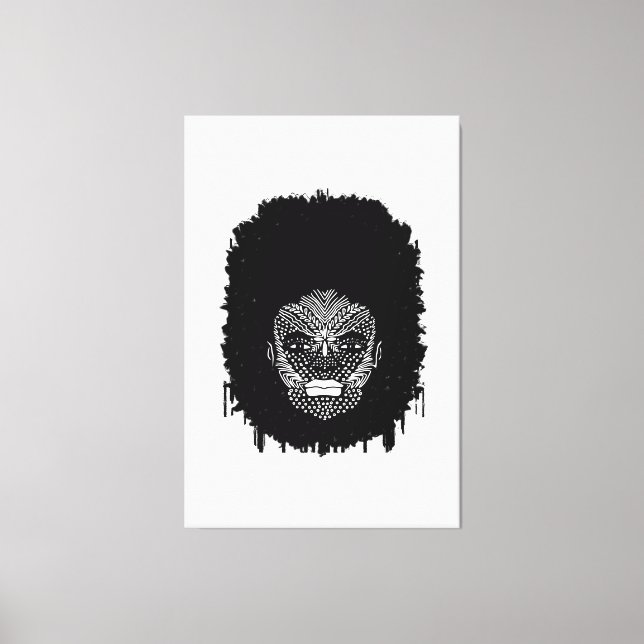 Toile Femme noire avec marquages faciaux tribaux africai (Recto)