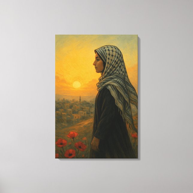 Toile Femme palestinienne de Gaza - Espoir et force (Recto)